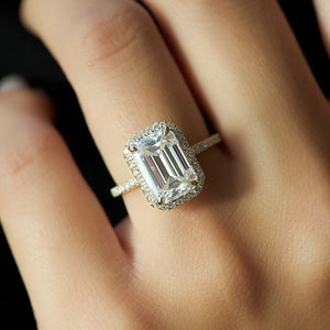 The Michelle Set With A 3 Carat Emerald Lab Diamond