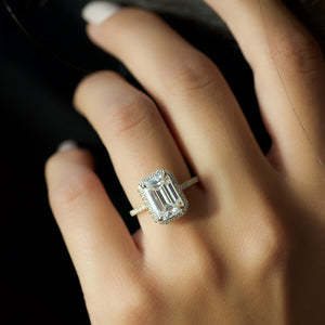 The Michelle Set With A 3 Carat Emerald Lab Diamond