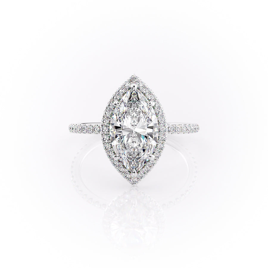 The Michelle Set With A 3.5 Carat Marquise Moissanite