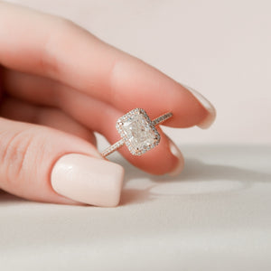 The Michelle Set With A 2 Carat Radiant Lab Diamond