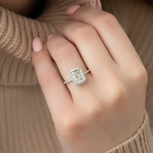 The Michelle Set With A 2 Carat Radiant Lab Diamond