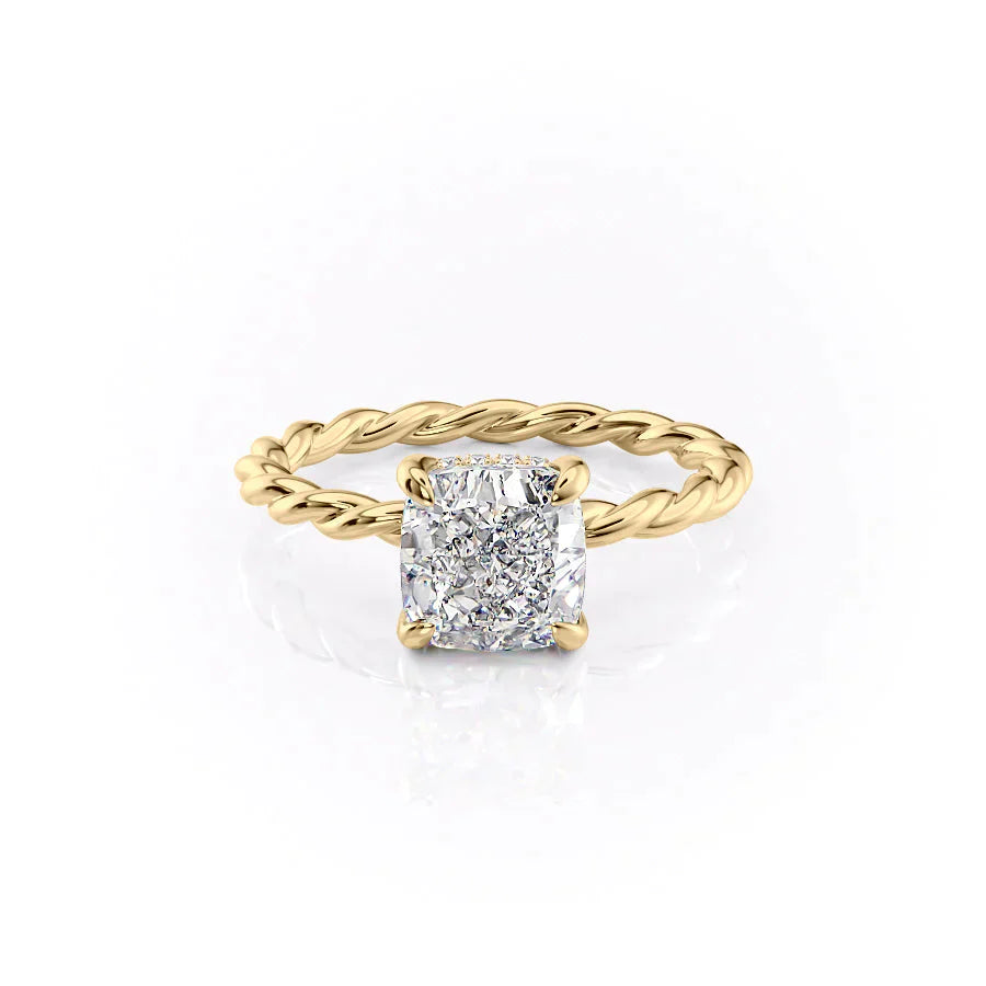 The Alice Set With A 3 Carat Cushion Lab Diamond