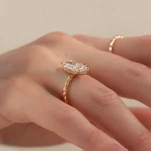 The Alice Set With A 3 Carat Marquise Lab Diamond