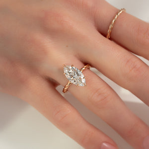 The Alice Set With A 3 Carat Marquise Lab Diamond