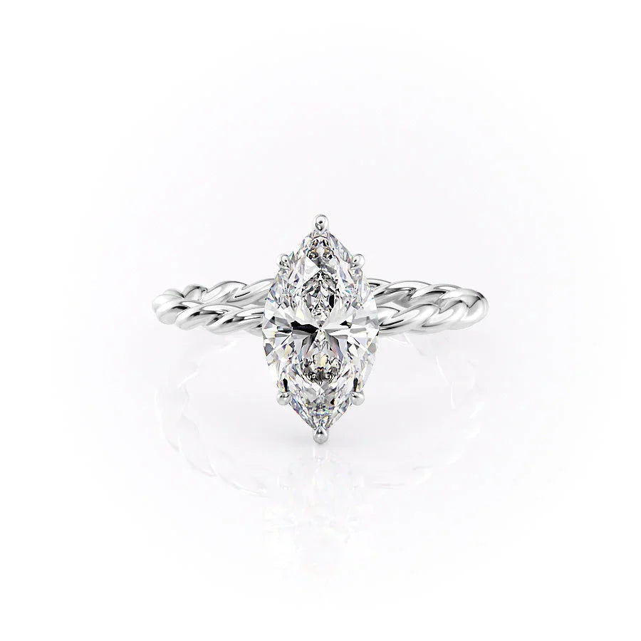 The Alice Set With A 1.5 Carat Marquise Moissanite