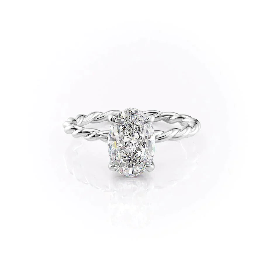 The Alice Set With A 1 Carat Oval Moissanite