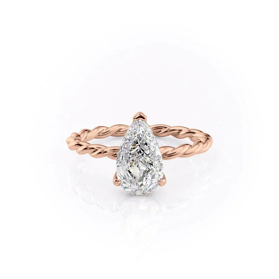 The Alice Set With A 3 Carat Pear Lab Diamond