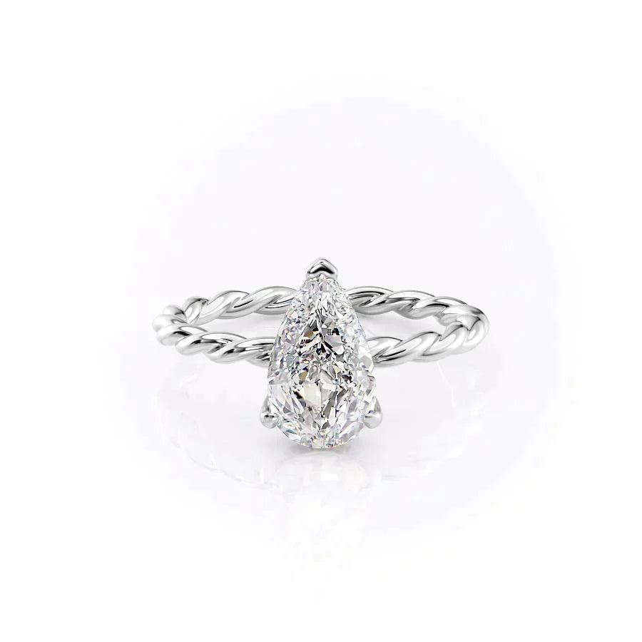 The Alice Set With A 2 Carat Pear Lab Diamond
