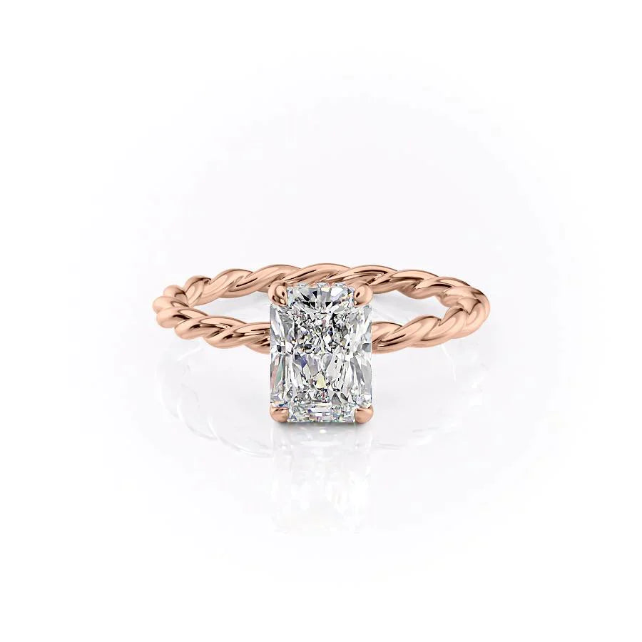 The Alice Set With A 2.5 Carat Radiant Lab Diamond