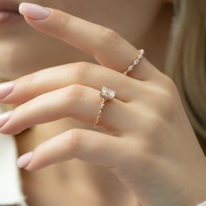 The Alice Set With A 2 Carat Radiant Lab Diamond