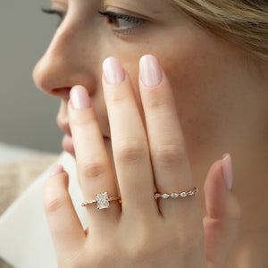 The Alice Set With A 2 Carat Radiant Lab Diamond
