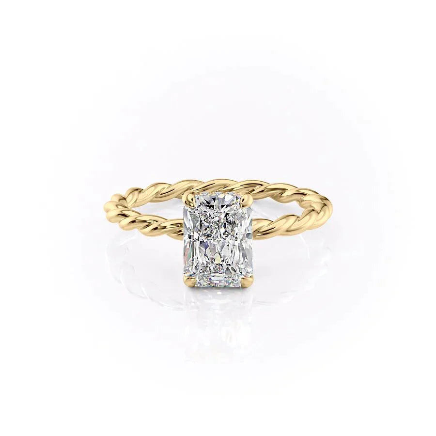 The Alice Set With A 2 Carat Radiant Lab Diamond