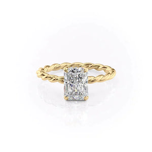 The Alice Set With A 2.5 Carat Radiant Lab Diamond