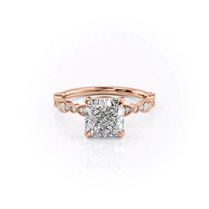 The Jasmine Set With A 2 Carat Cushion Lab Diamond