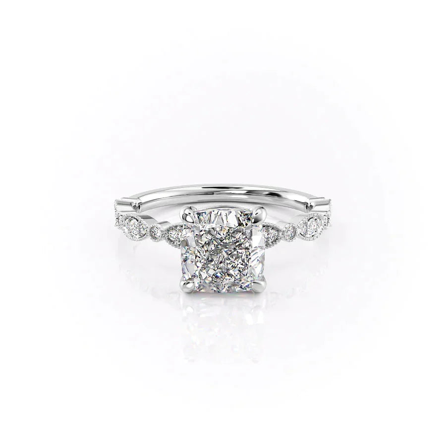 The Jasmine Set With A Cushion Moissanite