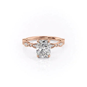 The Jasmine Set With A Elongated Cushion Moissanite