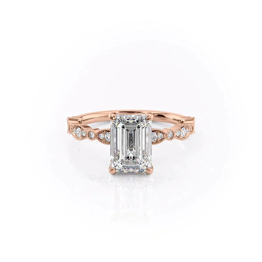 The Jasmine Set With A 2 Carat Emerald Lab Diamond