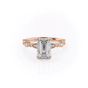The Jasmine Set With A Emerald Moissanite