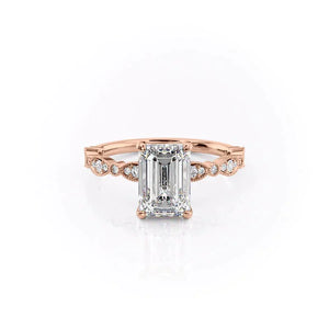 The Jasmine Set With A 2.5 Carat Emerald Lab Diamond