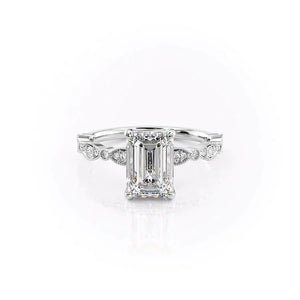 The Jasmine Set With A Emerald Moissanite