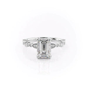 The Jasmine Set With A 1.5 Carat Emerald Lab Diamond