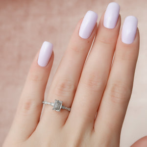 The Jasmine Set With A 1 Carat Emerald Lab Diamond