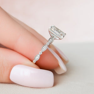 The Jasmine Set With A 2 Carat Emerald Lab Diamond