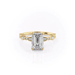 The Jasmine Set With A 2.5 Carat Emerald Lab Diamond