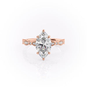 The Jasmine Set With A 1.5 Carat Marquise Lab Diamond