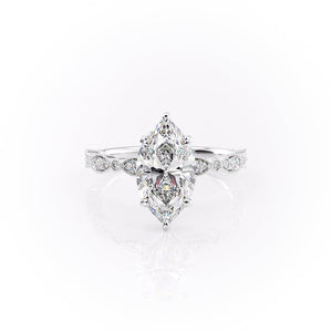 The Jasmine Set With A 2 Carat Marquise Lab Diamond