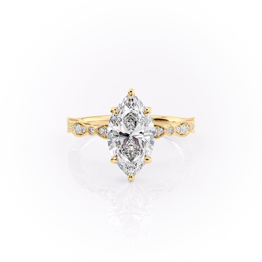 The Jasmine Set With A 2 Carat Marquise Lab Diamond
