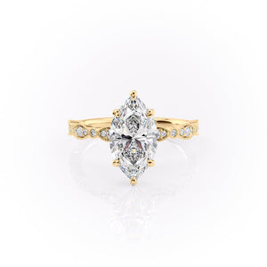 The Jasmine Set With A 1.5 Carat Marquise Lab Diamond