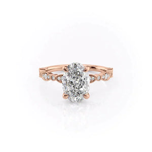 The Jasmine Set With A Oval Moissanite