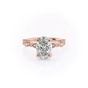 The Jasmine Set With A 2 Carat Oval Lab Diamond