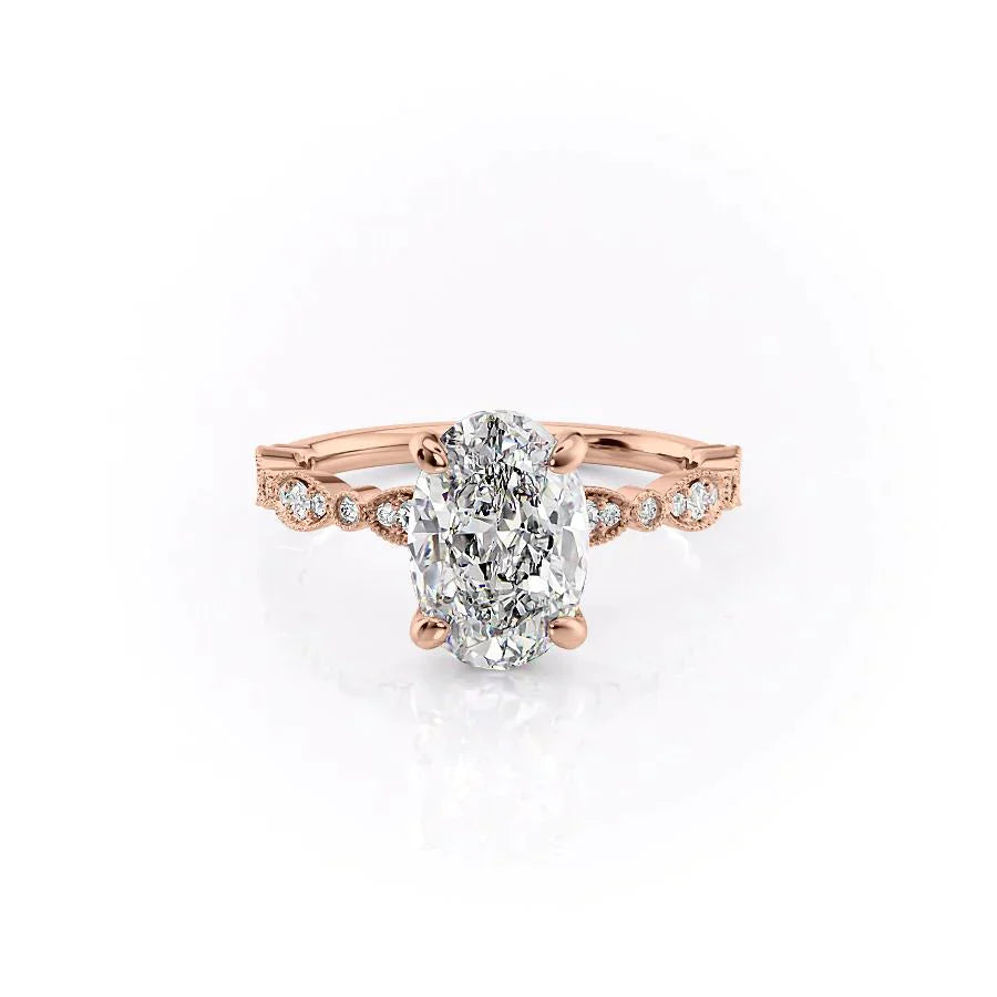 The Jasmine Set With A 1 Carat Oval Lab Diamond