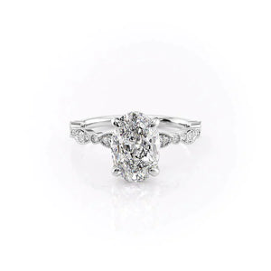 The Jasmine Set With A 3 Carat Oval Lab Diamond