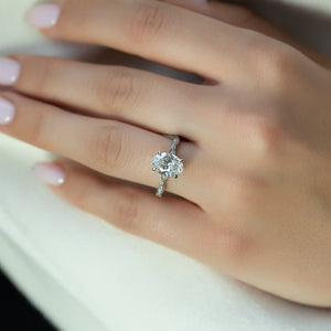 The Jasmine Set With A 1 Carat Oval Lab Diamond