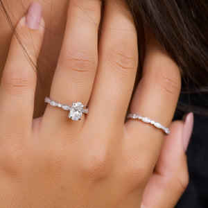 The Jasmine Set With A 3 Carat Oval Lab Diamond