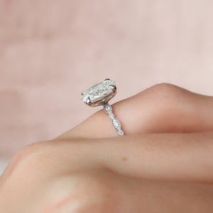 The Jasmine Set With A 1 Carat Oval Lab Diamond