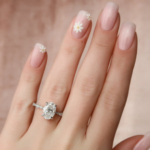 The Jasmine Set With A 3 Carat Oval Lab Diamond