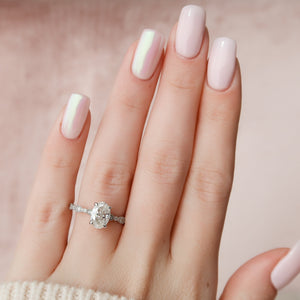 The Jasmine Set With A 1 Carat Oval Lab Diamond