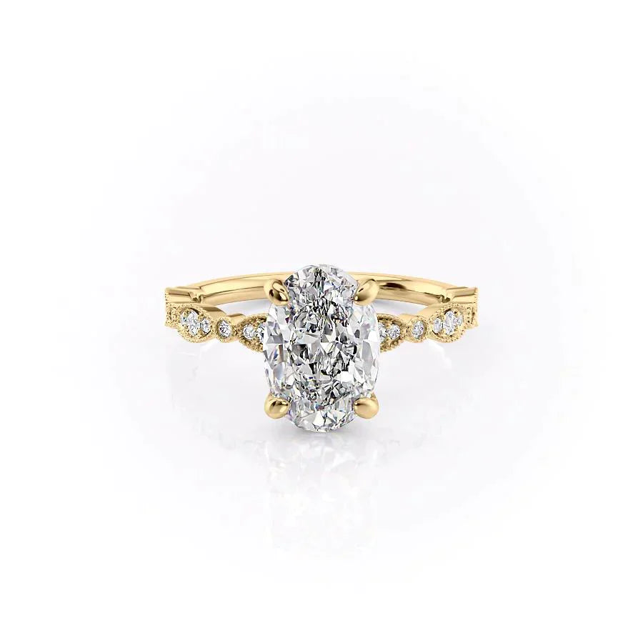 The Jasmine Set With A 2 Carat Oval Lab Diamond