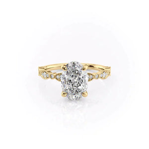 The Jasmine Set With A 2 Carat Oval Lab Diamond