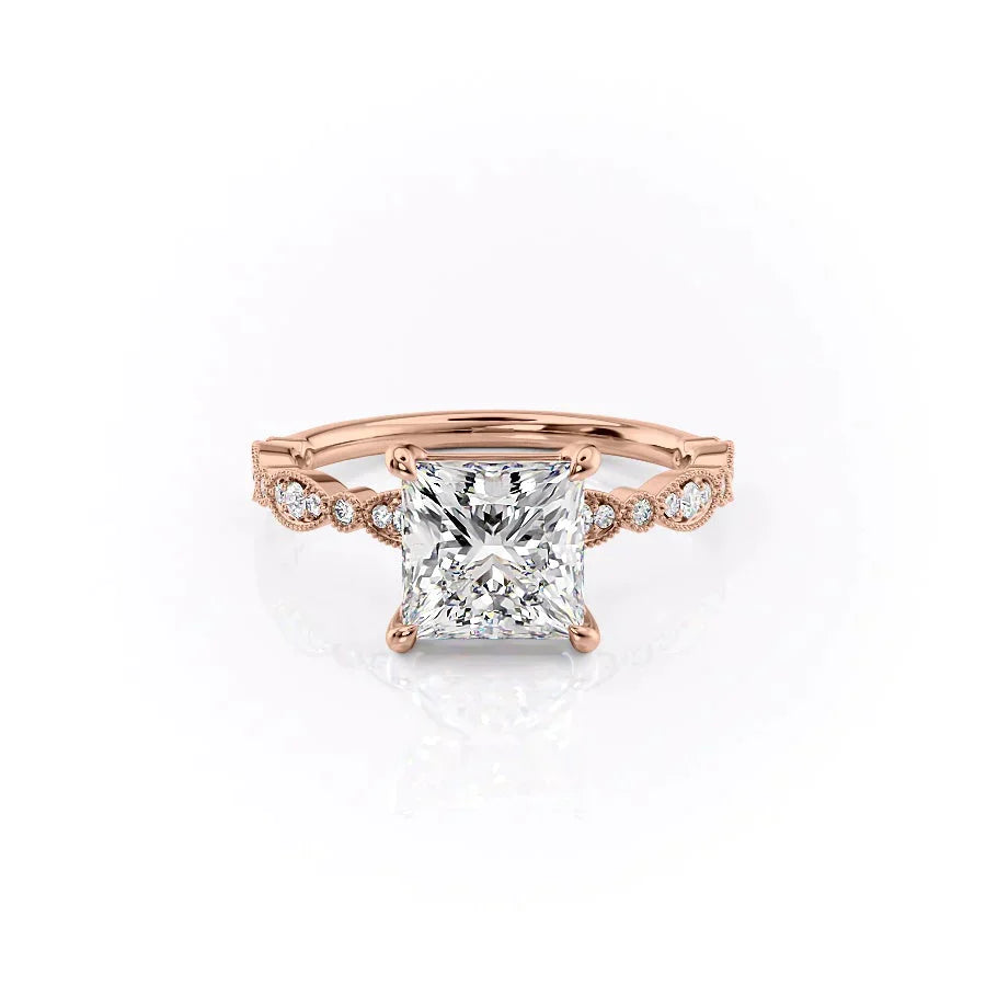 The Jasmine Set With A 1.5 Carat Princess Lab Diamond