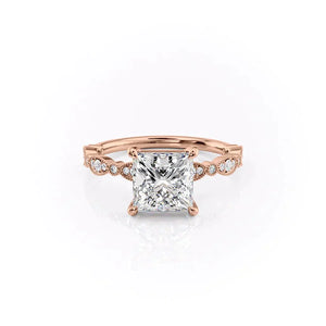 The Jasmine Set With A 1.5 Carat Princess Lab Diamond