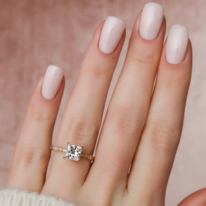 The Jasmine Set With A 1 Carat Princess Lab Diamond