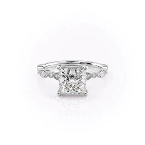 The Jasmine Set With A 3 Carat Princess Lab Diamond