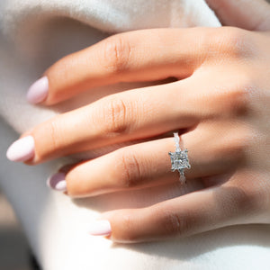 The Jasmine Set With A 2 Carat Princess Lab Diamond