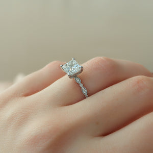 The Jasmine Set With A 2 Carat Princess Lab Diamond