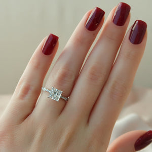 The Jasmine Set With A 2 Carat Princess Lab Diamond